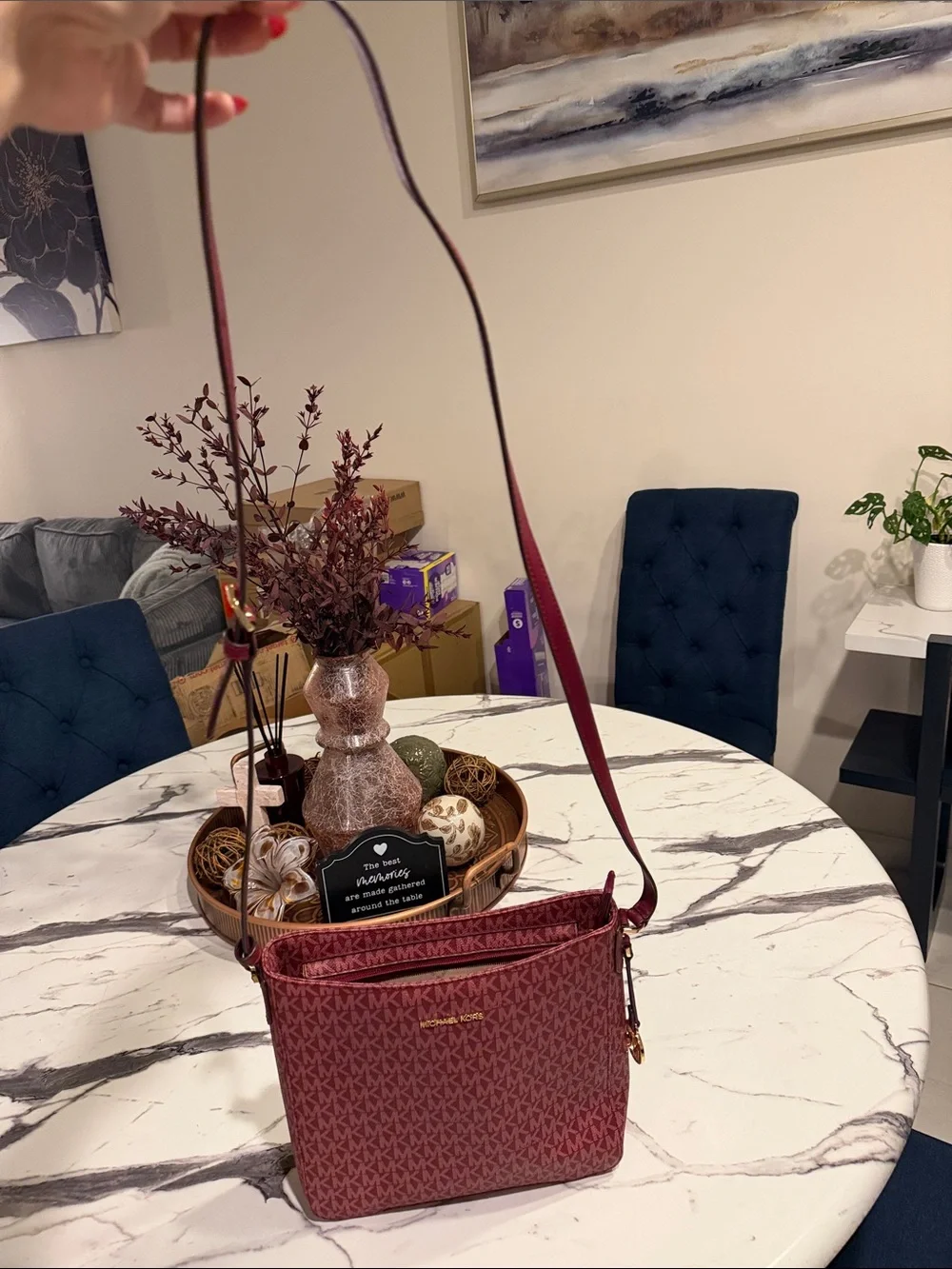 Michael Kors Rose MK Logo Crossbody Bag